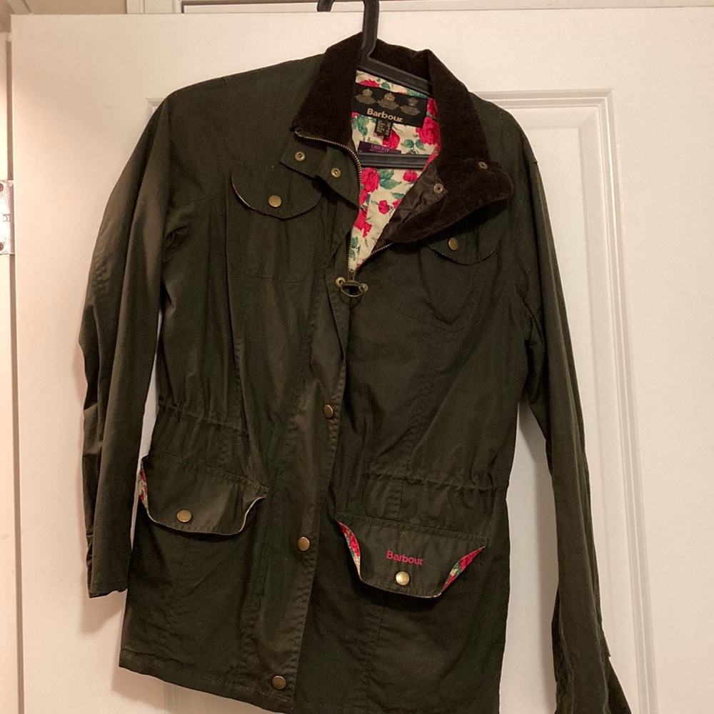 Barbour limited liberty of London rose pattern light weight 4oz wax jacket